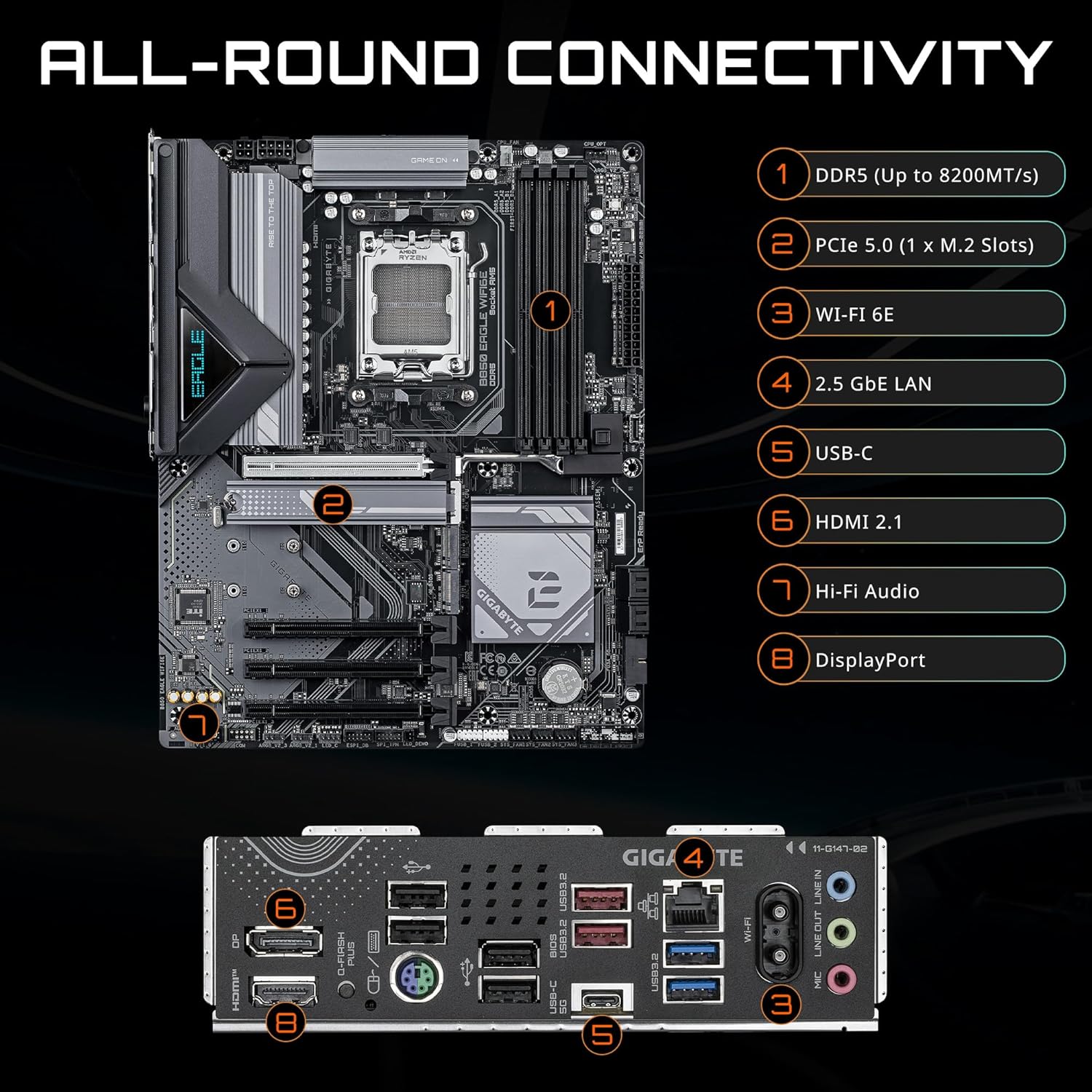 Gigabyte Motherboard B850 Eagle Wifi6E DDR5 Gigabyte Motherboard B850 Eagle Wifi6E DDR5